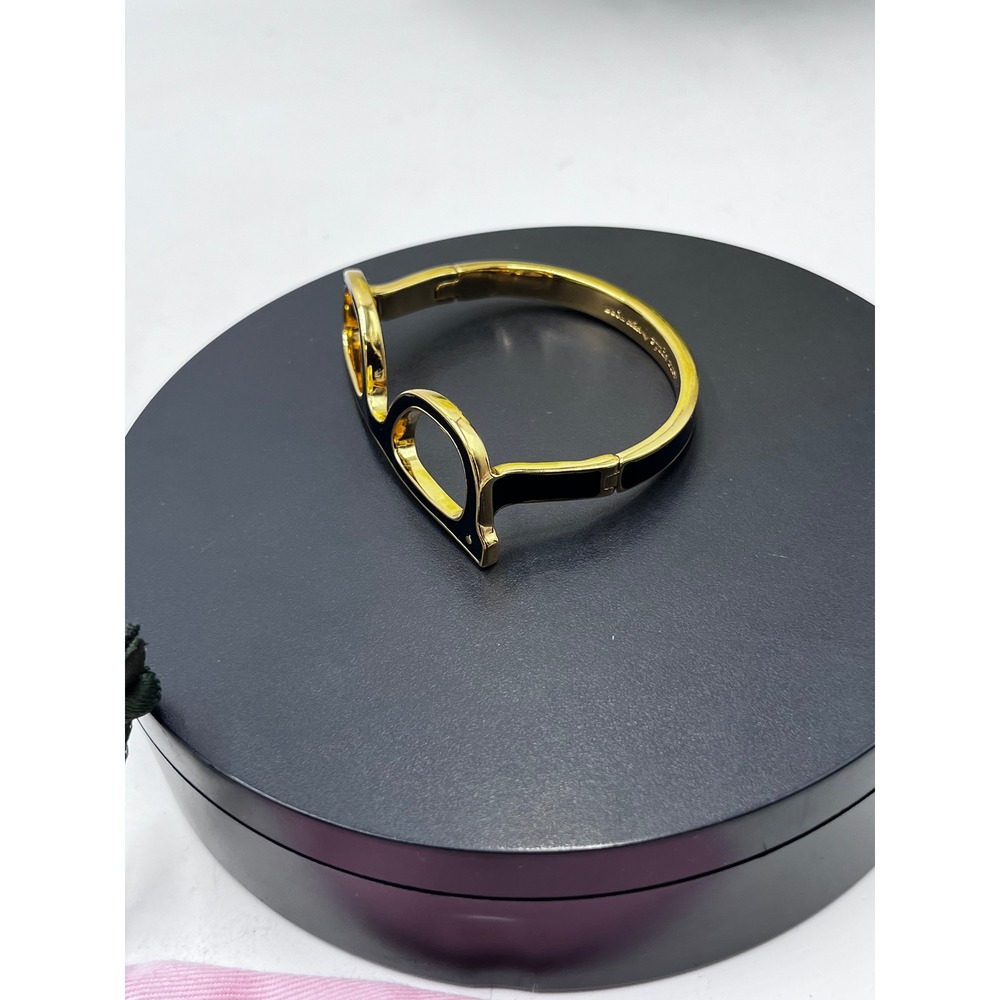 Kate Spade Goreski Lookout Black Enamel Eyeglass Hinged Bangle Bracelet Lim Ed - Picture 9 of 10